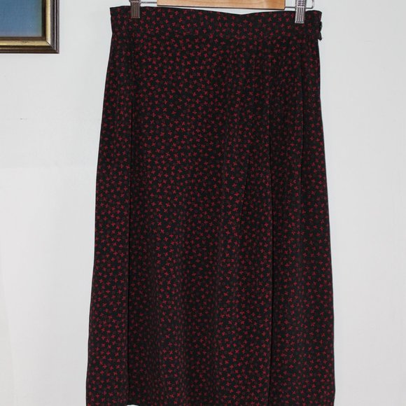 80s Jones New York 'Jones Wear Petite' Disty Floral Midi Skirt 28W - Picture 6 of 6
